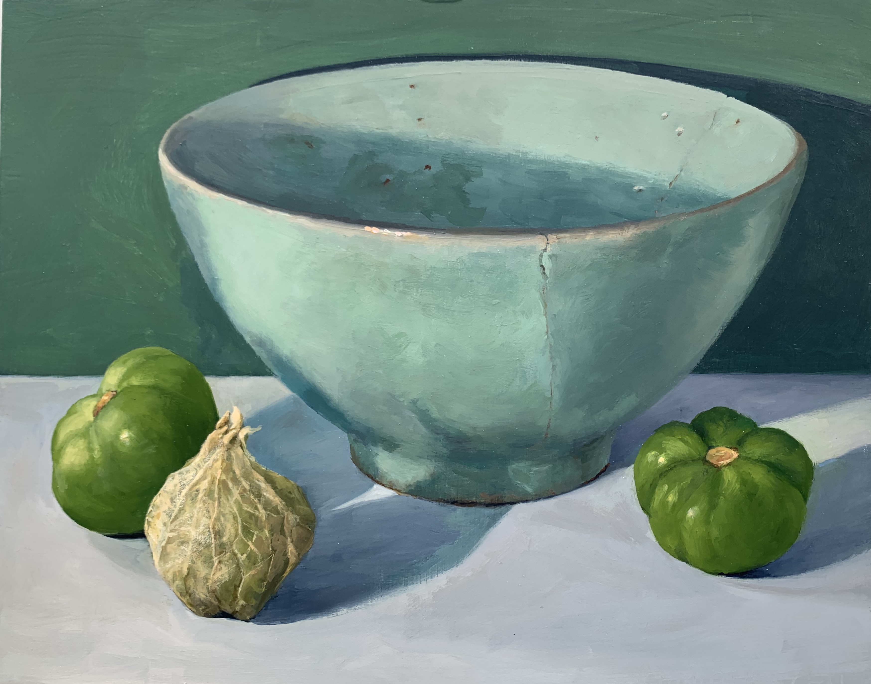 Green Bali bowl with tomatillos