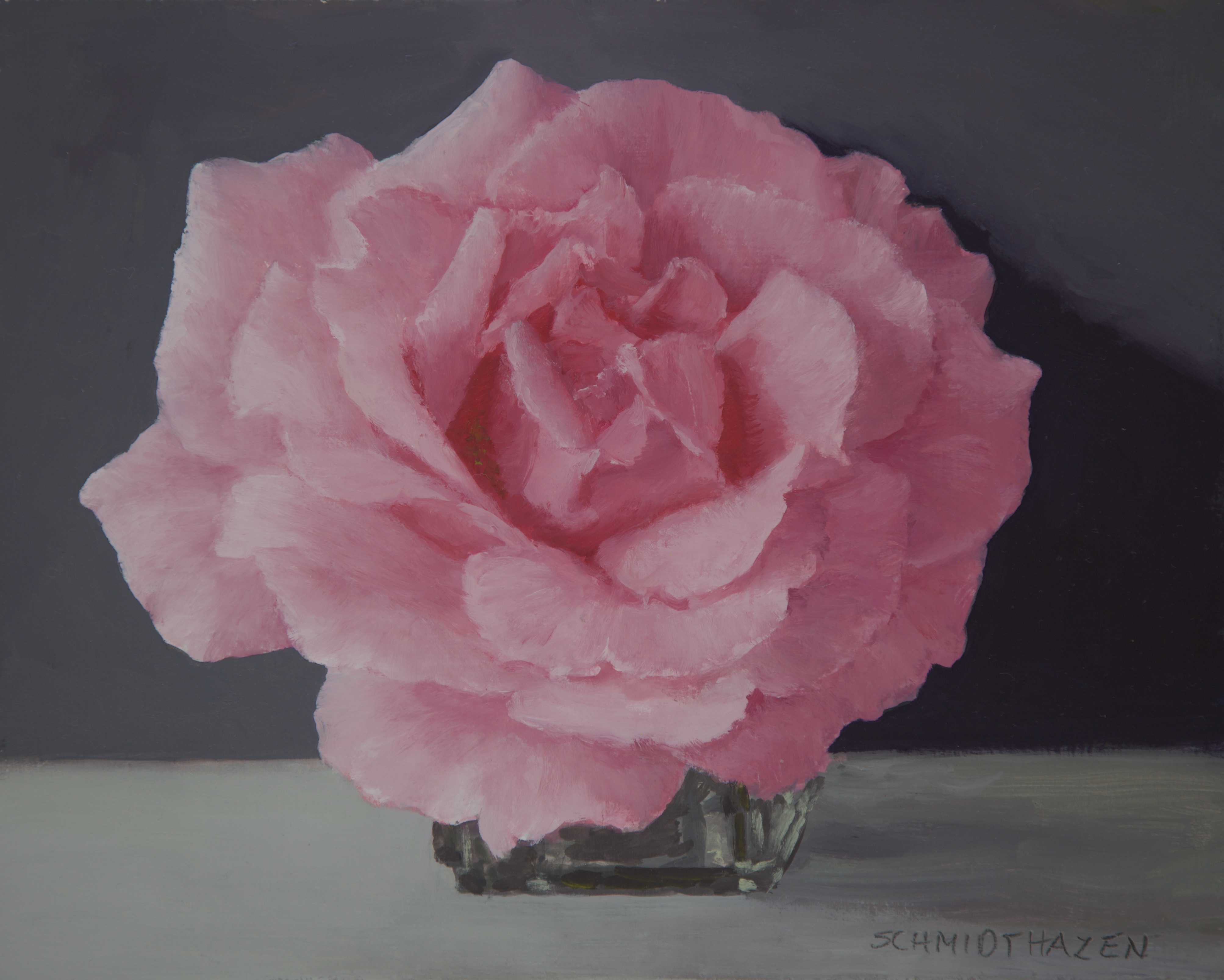 pink echisada in glass bottle